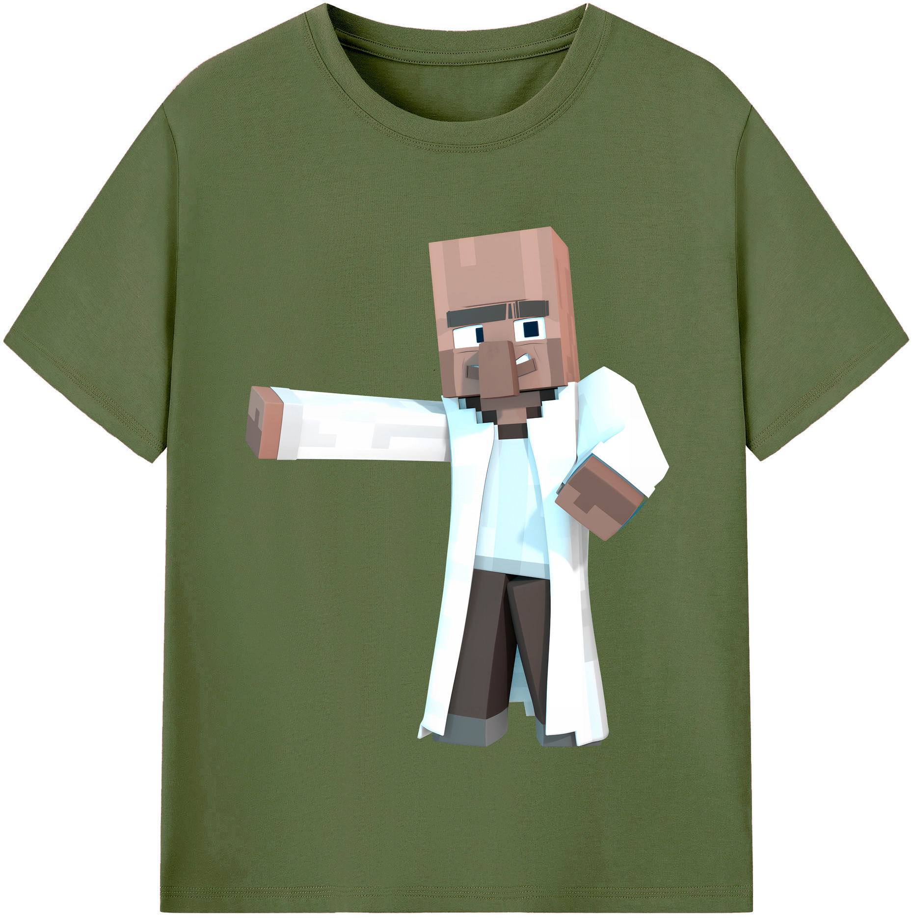（画像用） マインクラフト ブロックの世界 Minecraft MC Block world 綿100％半袖Tシャツ（フロントプリント）